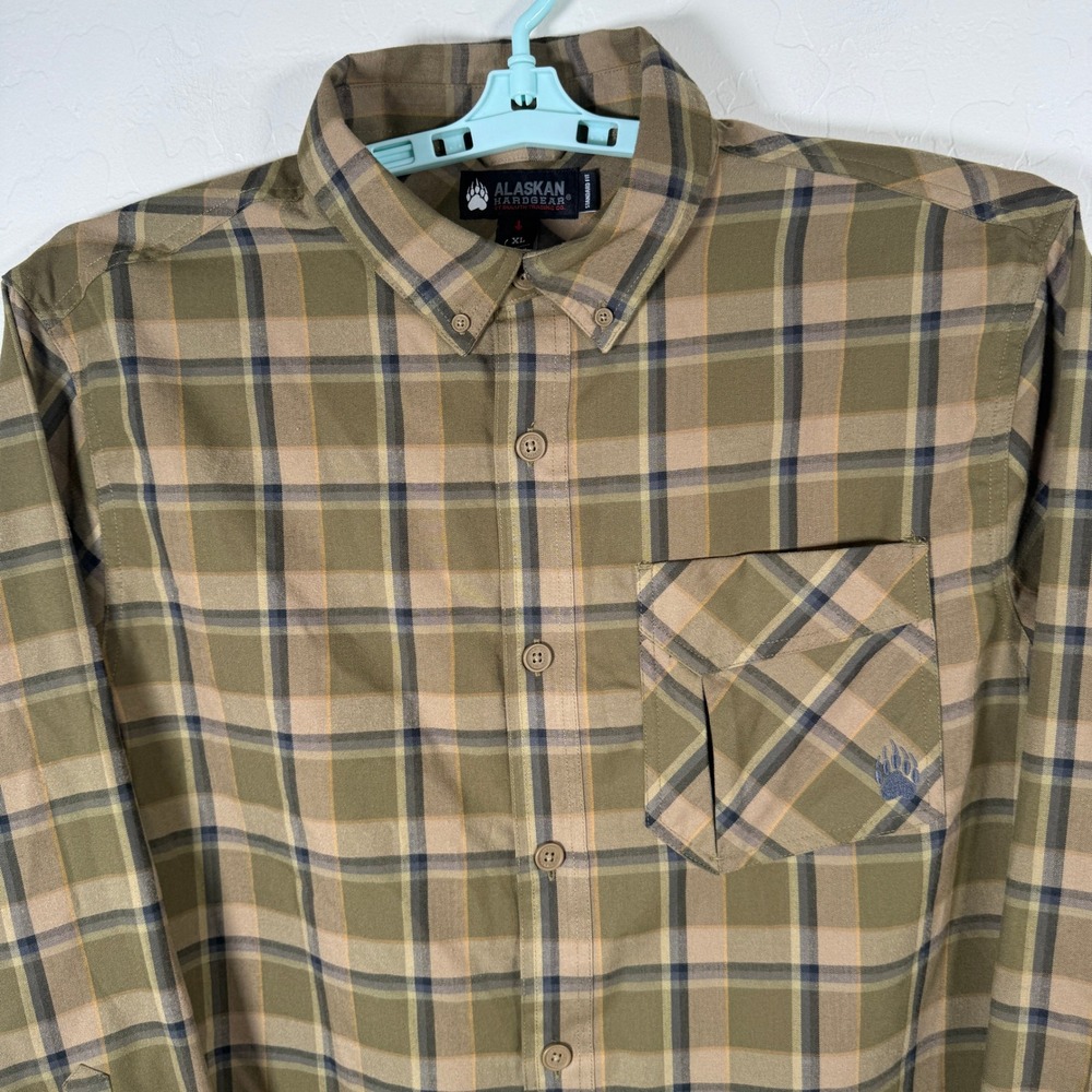 Alaskan Hardgear Duluth Shirt Mens XL Green Button Up Flannel Polyester Wool